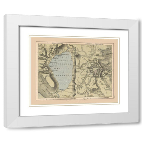 Jerusalem Sea of Galilee Israel - Case 1878 White Modern Wood Framed Art Print with Double Matting by Case