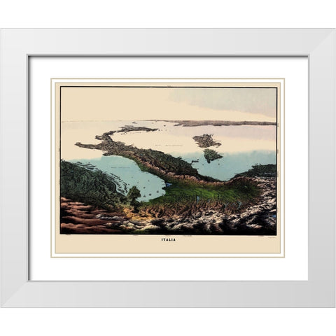 Panoramic Italy - Corbetta 1853 White Modern Wood Framed Art Print with Double Matting by Corbetta