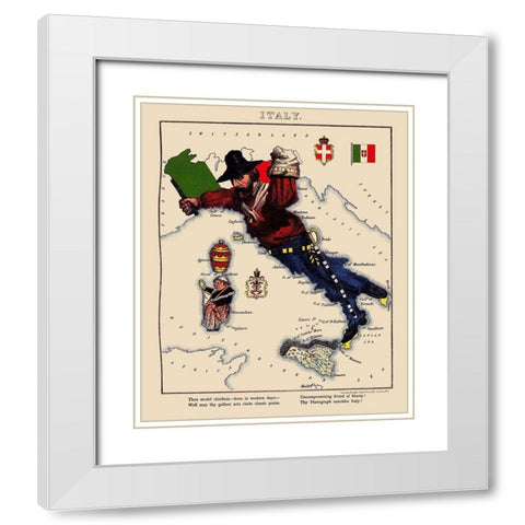 Italy - Lancaster 1869 White Modern Wood Framed Art Print with Double Matting by Lancaster