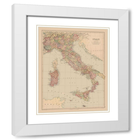 Italy - Black 1867 White Modern Wood Framed Art Print with Double Matting by Black