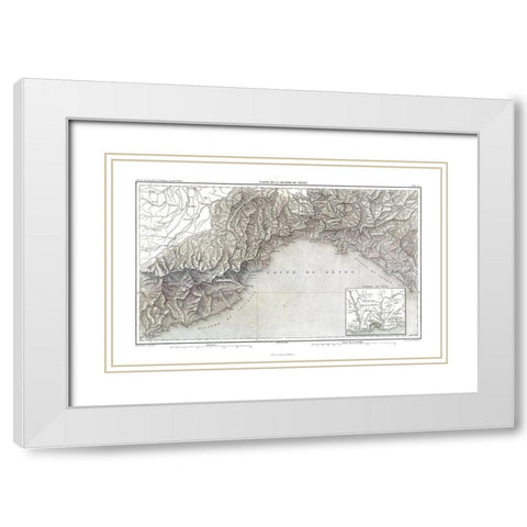 Genoa Italy - Thiers 1866 White Modern Wood Framed Art Print with Double Matting by Thiers