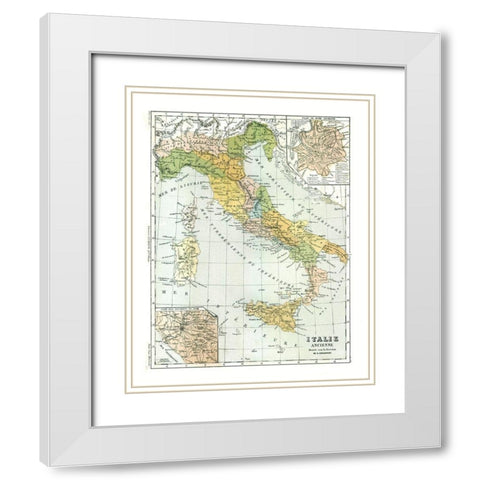 Ancient Italy - Cortambert 1880 White Modern Wood Framed Art Print with Double Matting by Cortambert