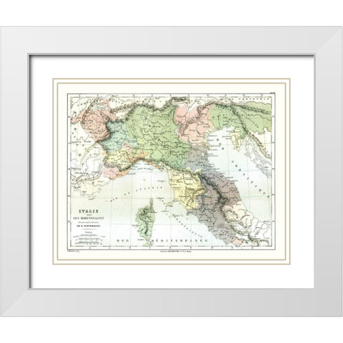 Hohenstaufen Dynasty Italy - Cortambert 1880 White Modern Wood Framed Art Print with Double Matting by Cortambert