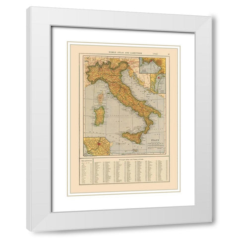 Italy - Reynold 1921 White Modern Wood Framed Art Print with Double Matting by Reynold