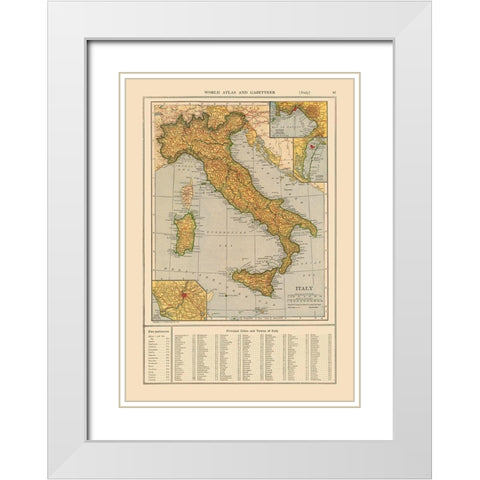 Italy - Reynold 1921 White Modern Wood Framed Art Print with Double Matting by Reynold