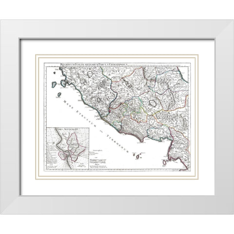 West Italy -De Lisle 1731 White Modern Wood Framed Art Print with Double Matting by De L''isle