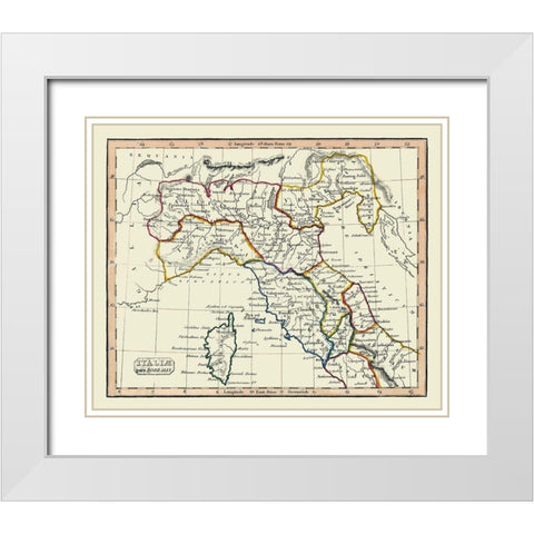 Ancient Northern Italy - Fenner 1830 White Modern Wood Framed Art Print with Double Matting by Fenner