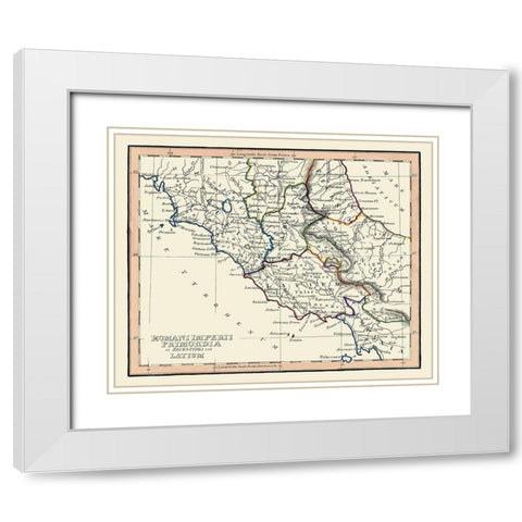 Roman Empire Central Italy - Fenner 1830 White Modern Wood Framed Art Print with Double Matting by Fenner