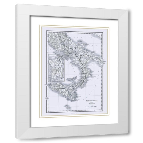 South Italy Sicily - Oxford 1828 White Modern Wood Framed Art Print with Double Matting by Oxford