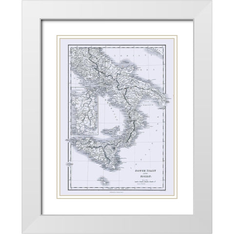 South Italy Sicily - Oxford 1828 White Modern Wood Framed Art Print with Double Matting by Oxford