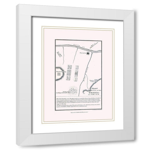 Battle of Trebia - Italy - Oxford 1828 White Modern Wood Framed Art Print with Double Matting by Unknown