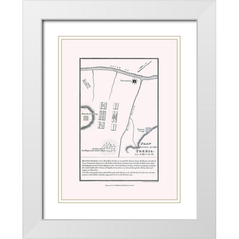 Battle of Trebia - Italy - Oxford 1828 White Modern Wood Framed Art Print with Double Matting by Unknown