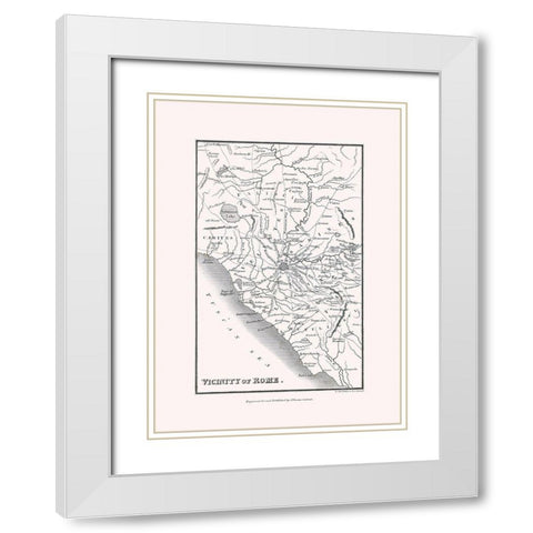 Rome Vicinity Italy - Oxford 1828 White Modern Wood Framed Art Print with Double Matting by Oxford