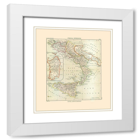 South Italy - Perthes 1896 White Modern Wood Framed Art Print with Double Matting by Perthes