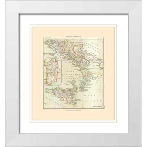 South Italy - Perthes 1896 White Modern Wood Framed Art Print with Double Matting by Perthes