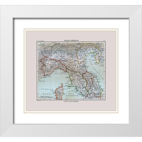 North Italy - Perthes 1896 White Modern Wood Framed Art Print with Double Matting by Perthes
