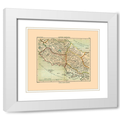 Central Italy - Perthes 1896 White Modern Wood Framed Art Print with Double Matting by Perthes