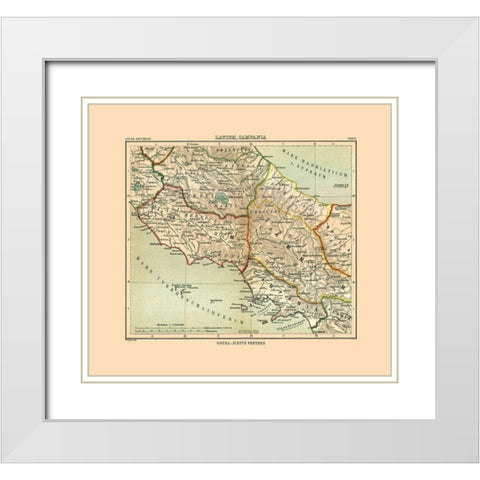 Central Italy - Perthes 1896 White Modern Wood Framed Art Print with Double Matting by Perthes