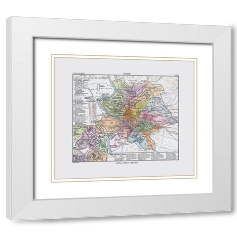 Rome Italy - Perthes 1896 White Modern Wood Framed Art Print with Double Matting by Perthes