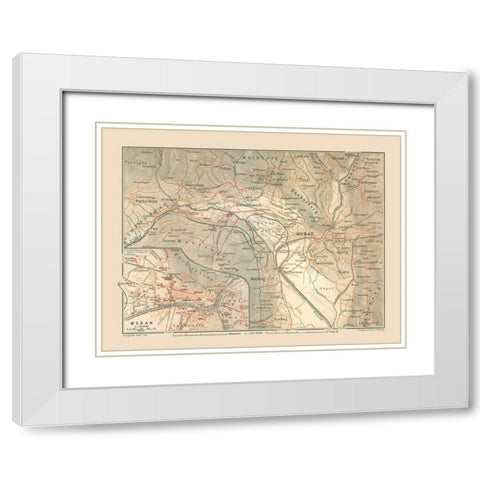 Meran Region Italy - Baedeker 1910 White Modern Wood Framed Art Print with Double Matting by Baedeker