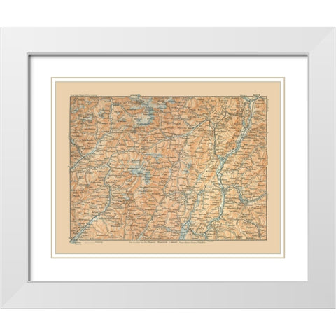 Presanella Region Italy - Baedeker 1910 White Modern Wood Framed Art Print with Double Matting by Baedeker