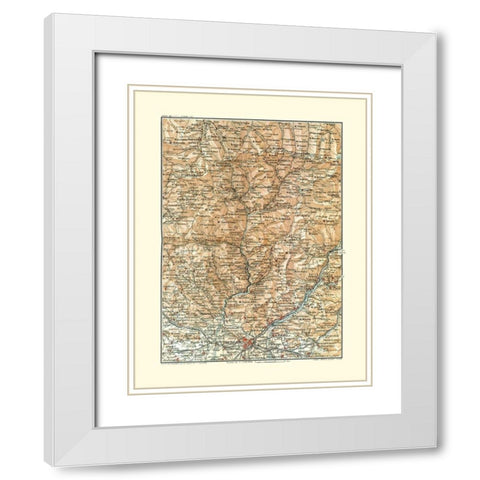 Piazza Region Italy - Bertarelli 1914 White Modern Wood Framed Art Print with Double Matting by Bertarelli