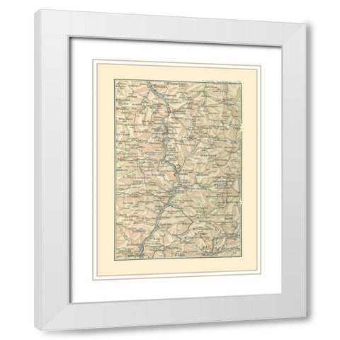 Northwest Towns Italy - Bertarelli 1914 White Modern Wood Framed Art Print with Double Matting by Bertarelli