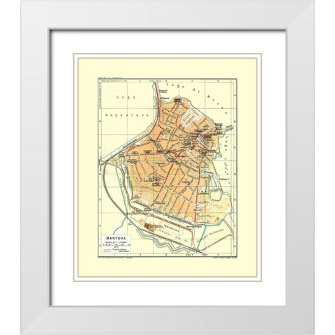 Mantua Italy - Ortelius 1570 White Modern Wood Framed Art Print with Double Matting by Ortelius