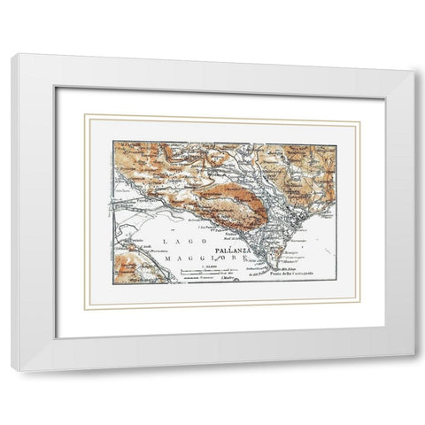 Pallanza Region Italy - Baedeker 1921 White Modern Wood Framed Art Print with Double Matting by Baedeker