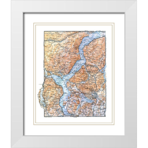 Lake Maggiore Italy - Baedeker 1921 White Modern Wood Framed Art Print with Double Matting by Baedeker