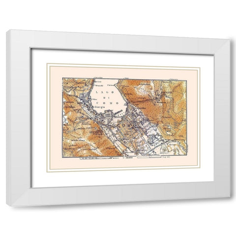 Lake Como Italy - Baedeker 1921 White Modern Wood Framed Art Print with Double Matting by Baedeker