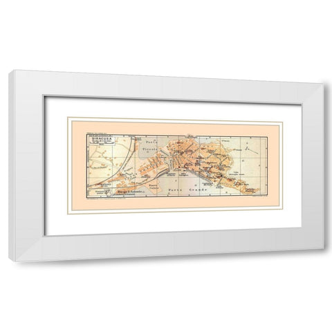 Syracuse Italy - Baedeker 1880 White Modern Wood Framed Art Print with Double Matting by Baedeker