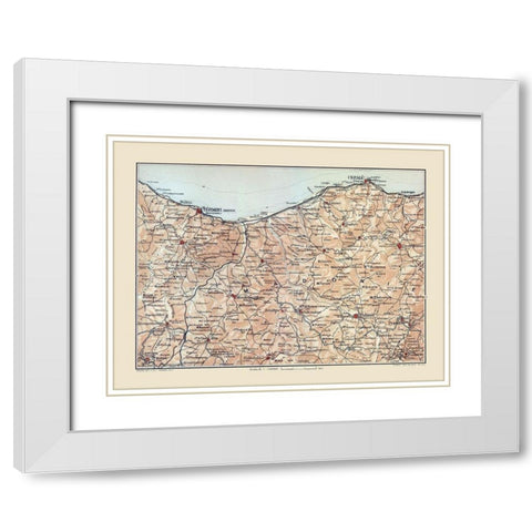 Madonie Region Sicily Italy - Baedeker 1880 White Modern Wood Framed Art Print with Double Matting by Baedeker