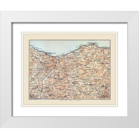 Madonie Region Sicily Italy - Baedeker 1880 White Modern Wood Framed Art Print with Double Matting by Baedeker