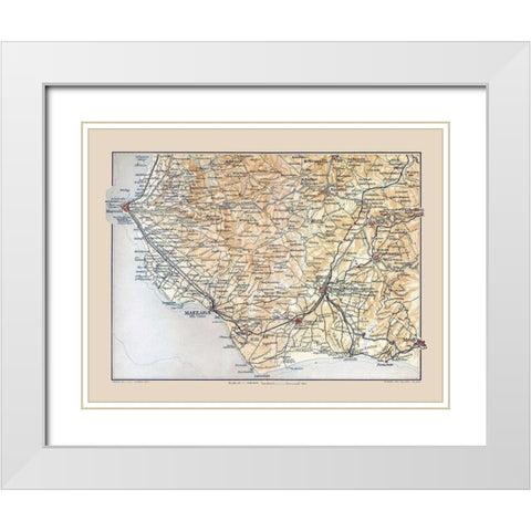 Mazzara Region Sicily Italy - Baedeker 1880 White Modern Wood Framed Art Print with Double Matting by Baedeker