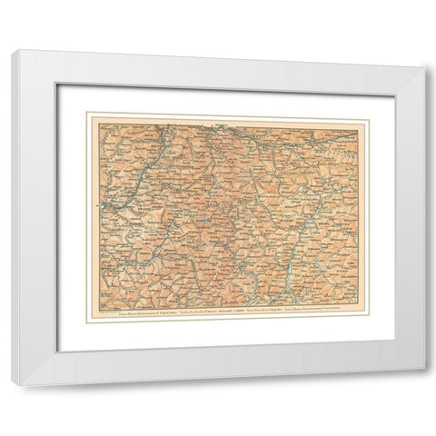 Northeastern Italy - Baedeker 1896 White Modern Wood Framed Art Print with Double Matting by Baedeker