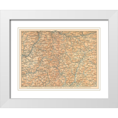 Northeastern Italy - Baedeker 1896 White Modern Wood Framed Art Print with Double Matting by Baedeker