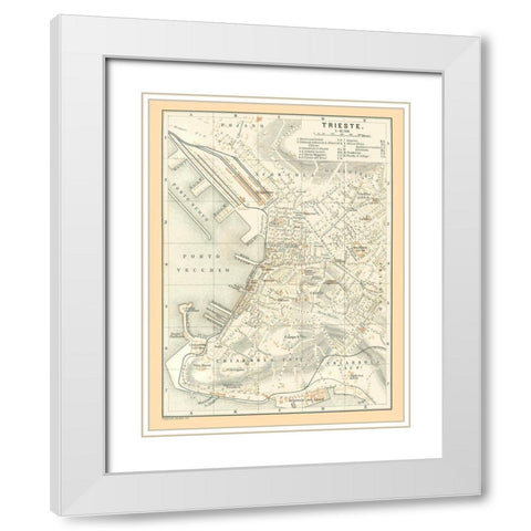 Trieste Italy - Baedeker 1896 White Modern Wood Framed Art Print with Double Matting by Baedeker