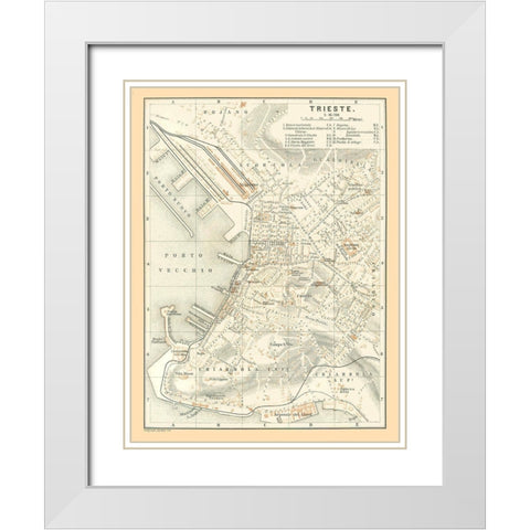 Trieste Italy - Baedeker 1896 White Modern Wood Framed Art Print with Double Matting by Baedeker