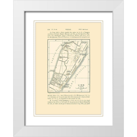 Lido Italy - Bertarelli 1914 White Modern Wood Framed Art Print with Double Matting by Bertarelli