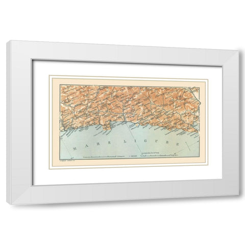 Ligurian Sea Genova La Spezia Italy White Modern Wood Framed Art Print with Double Matting by Bertarelli