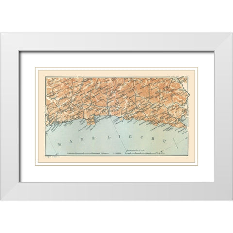 Ligurian Sea Genova La Spezia Italy White Modern Wood Framed Art Print with Double Matting by Bertarelli
