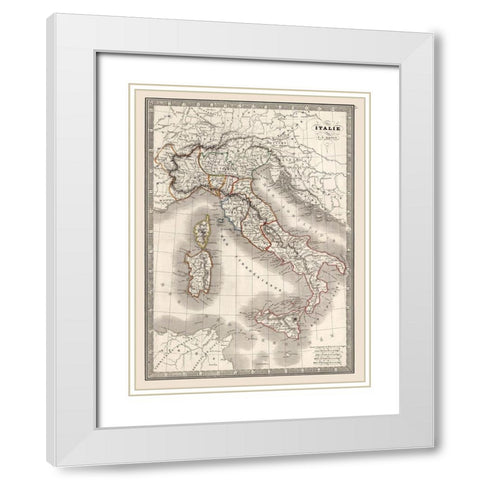 Italy - Monin 1839 White Modern Wood Framed Art Print with Double Matting by Monin