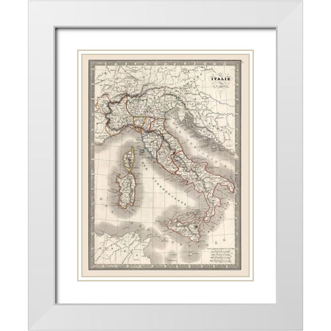 Italy - Monin 1839 White Modern Wood Framed Art Print with Double Matting by Monin