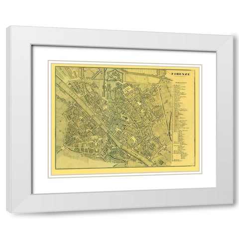 Firenze Italy - Muggiani 1865  White Modern Wood Framed Art Print with Double Matting by Muggiani