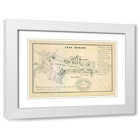 Foro Romano Italy - Castro 1870  White Modern Wood Framed Art Print with Double Matting by Castro