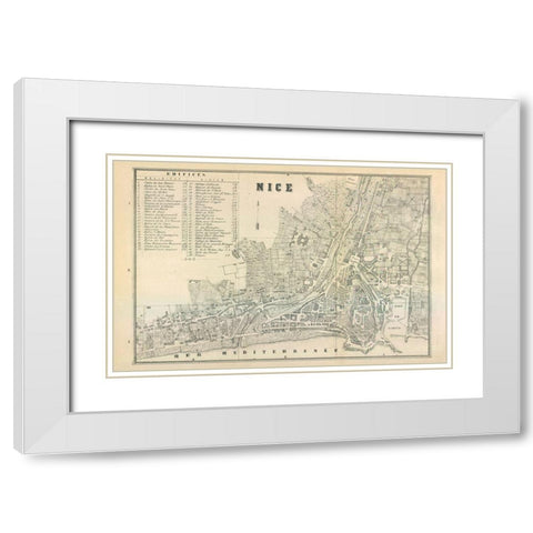 Nice Italy - Castro 1870  White Modern Wood Framed Art Print with Double Matting by Castro