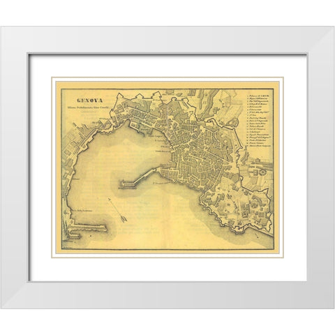 Genova Italy - Muggiani 1865  White Modern Wood Framed Art Print with Double Matting by Muggiani