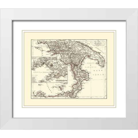 Southern Italy - Perthes 1870  White Modern Wood Framed Art Print with Double Matting by Perthes