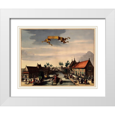 Jakarta Indonesia Picture Asia - Nieuhoff 1682 White Modern Wood Framed Art Print with Double Matting by Nieuhoff